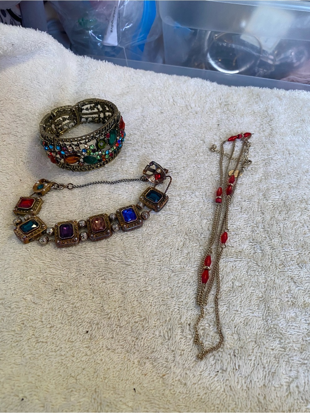 Multicolor Crystal Statement Bracelets with necklace-Women Jewelry
